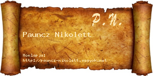 Pauncz Nikolett névjegykártya